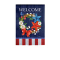 Patriotic Wreath Garden Suede Flag