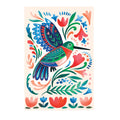 Patterned Hummingbird Applique House Flag