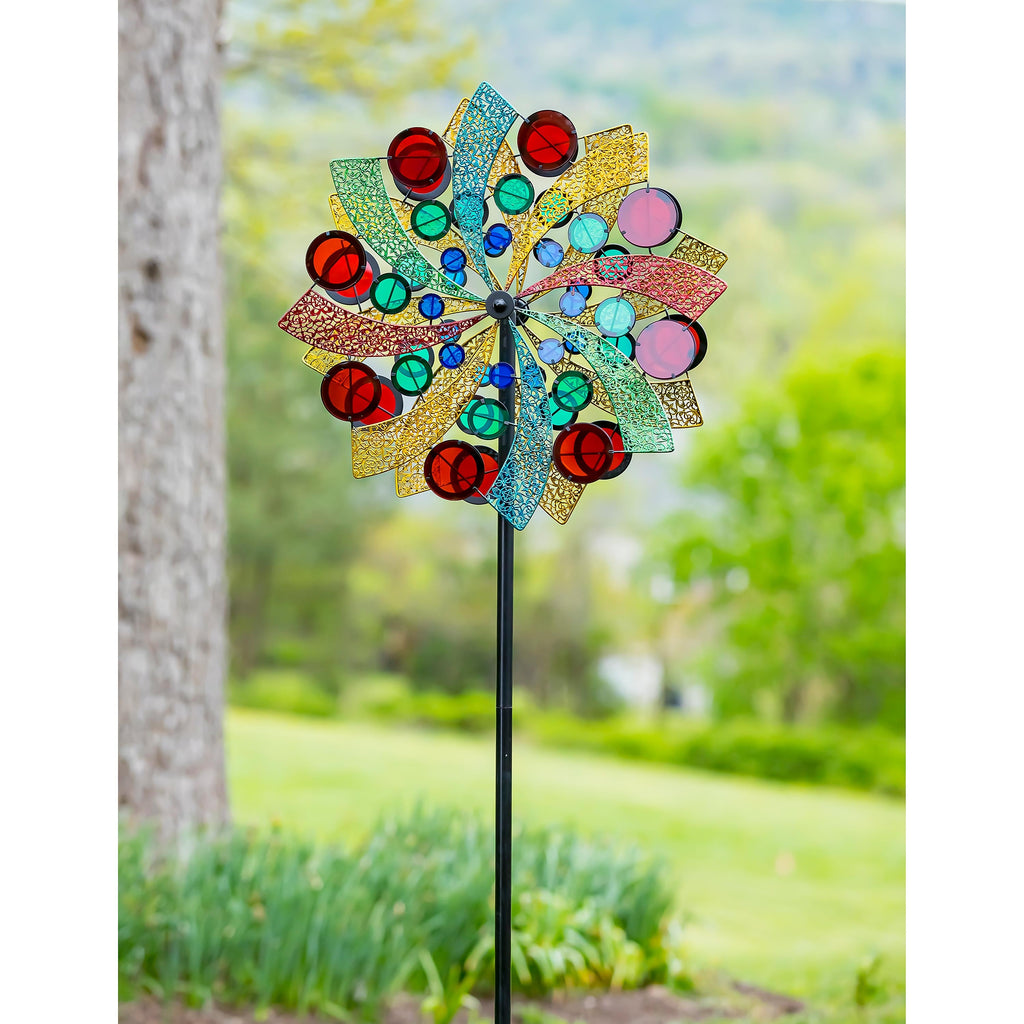 75" wind spinner, filigree sails with acrylic disks