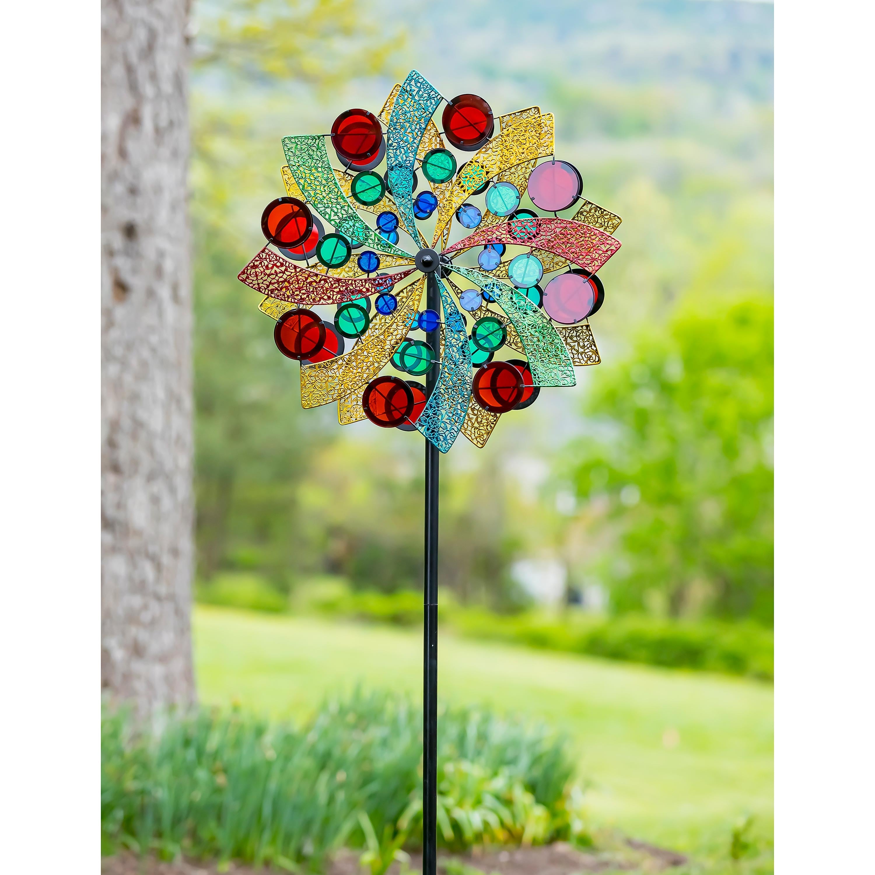 75" wind spinner, filigree sails with acrylic disks
