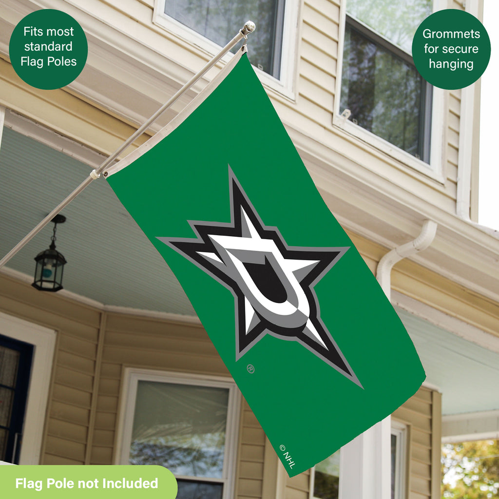 Dallas Stars Single Sided Flag w/ 2 Grommets, 3'x5'