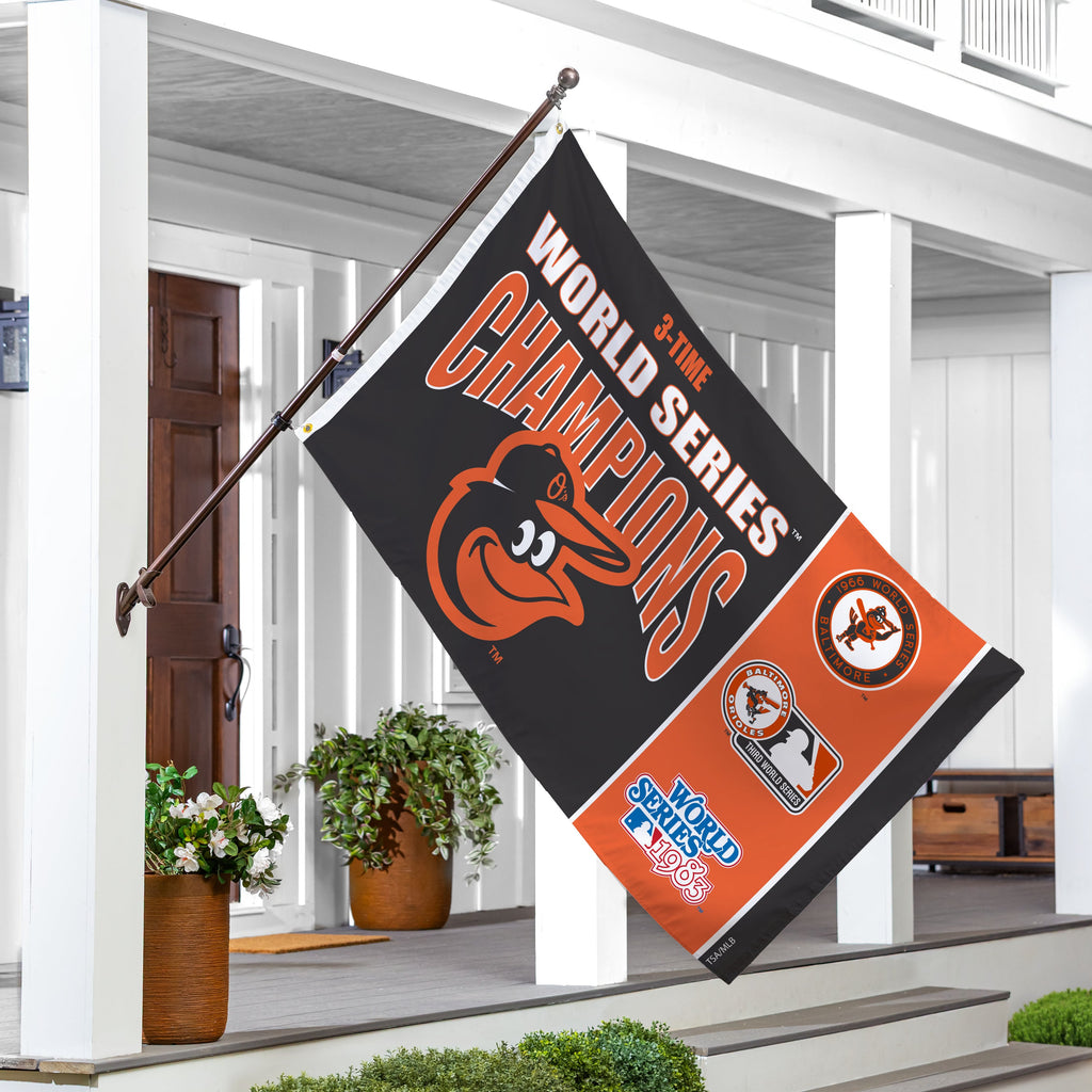 Baltimore Orioles Single Sided Flag w/ 2 Grommets, 3'x5' Multi Win Flag
