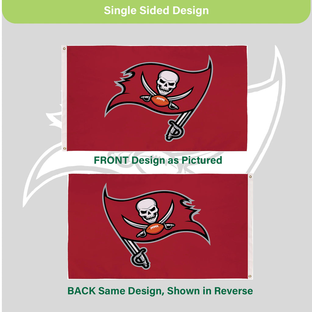 Tampa Bay Buccaneers Single Sided Flag w/ 2 Grommets, 3'x5'