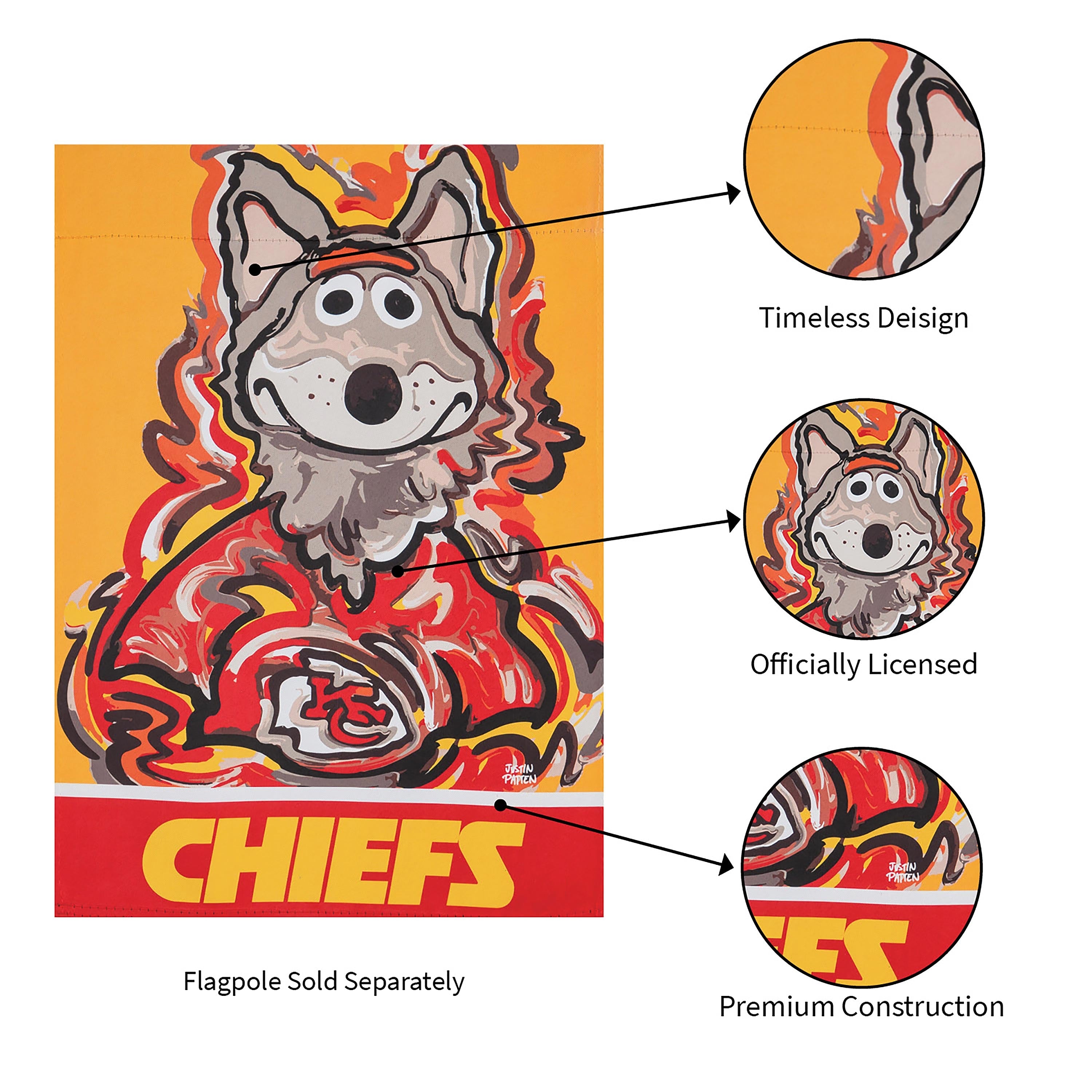 Kansas City Chiefs Justin Patten Suede Garden Flag