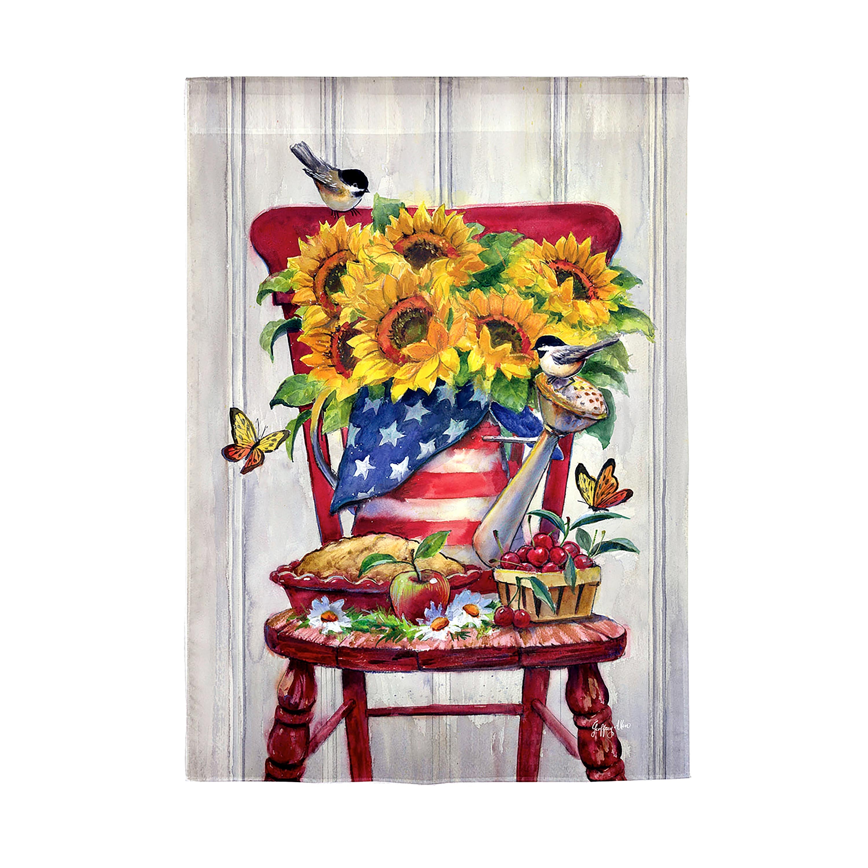 American Sunflowers Garden Textured Suede Flag