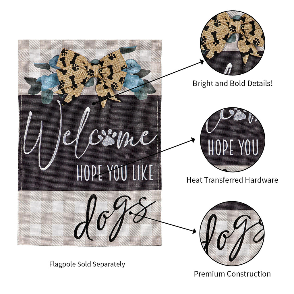 Dogs and Checks Garden Burlap Flag