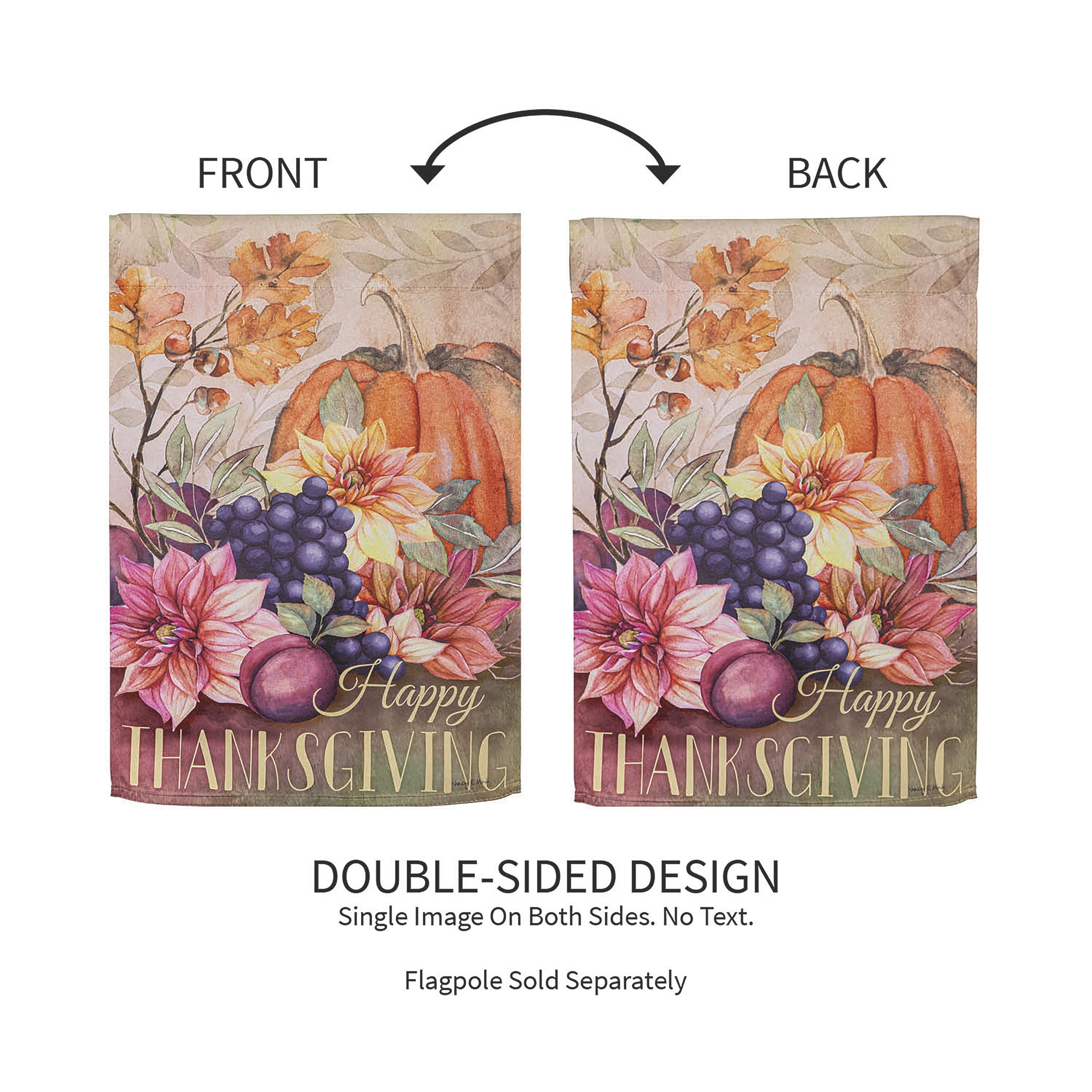 Happy Thanksgiving Suede Garden Flag