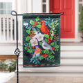 Winter Bird Friends Lustre Garden Flag