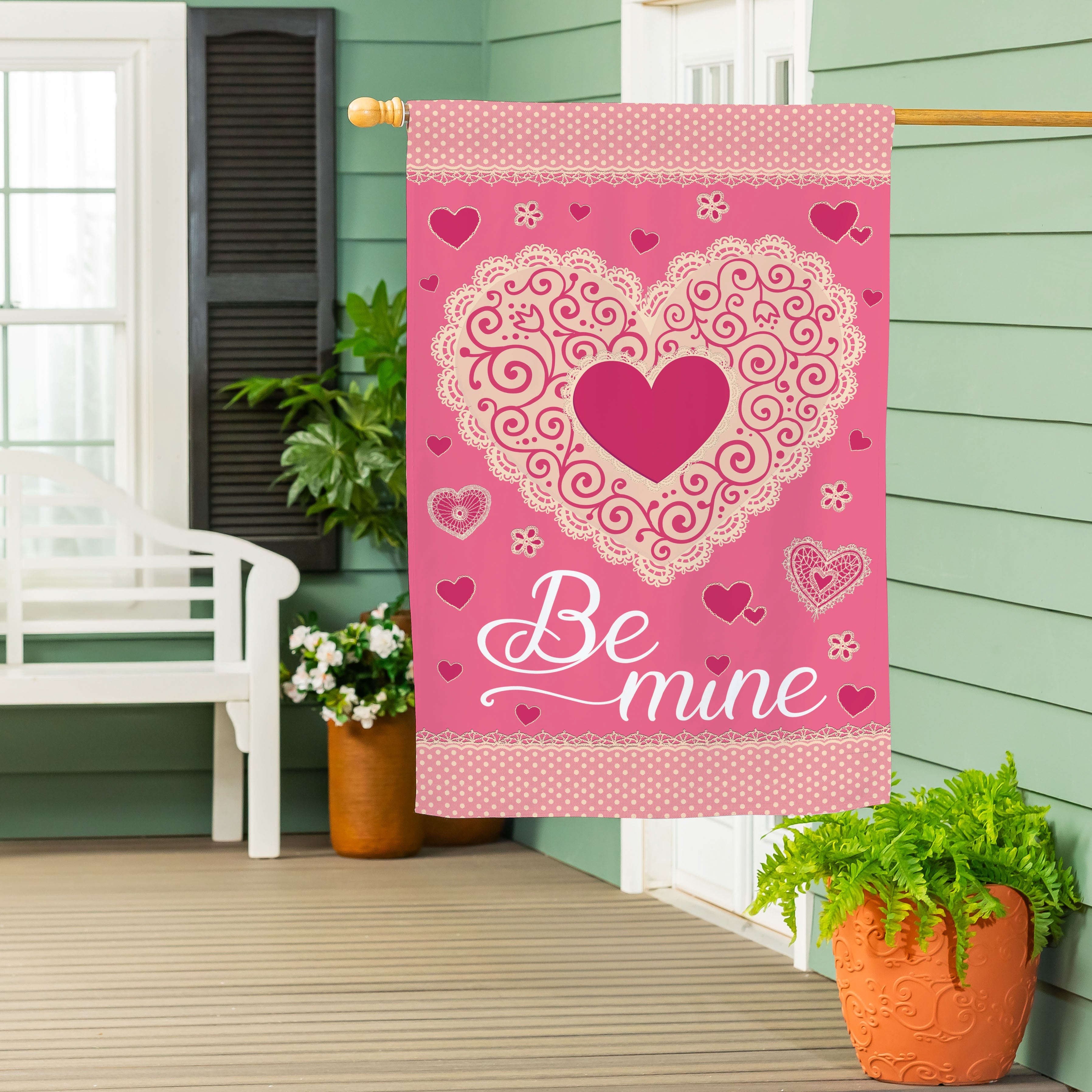 Laced Heart Be Mine Suede House Flag