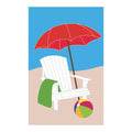 Day at the Beach Basic Applique House Flag