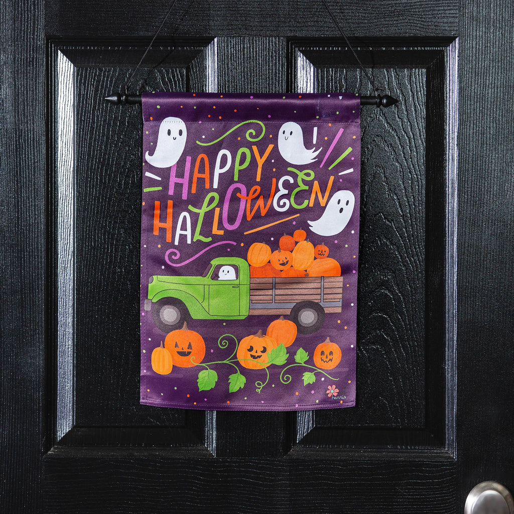 Boo Truck Garden Suede Flag
