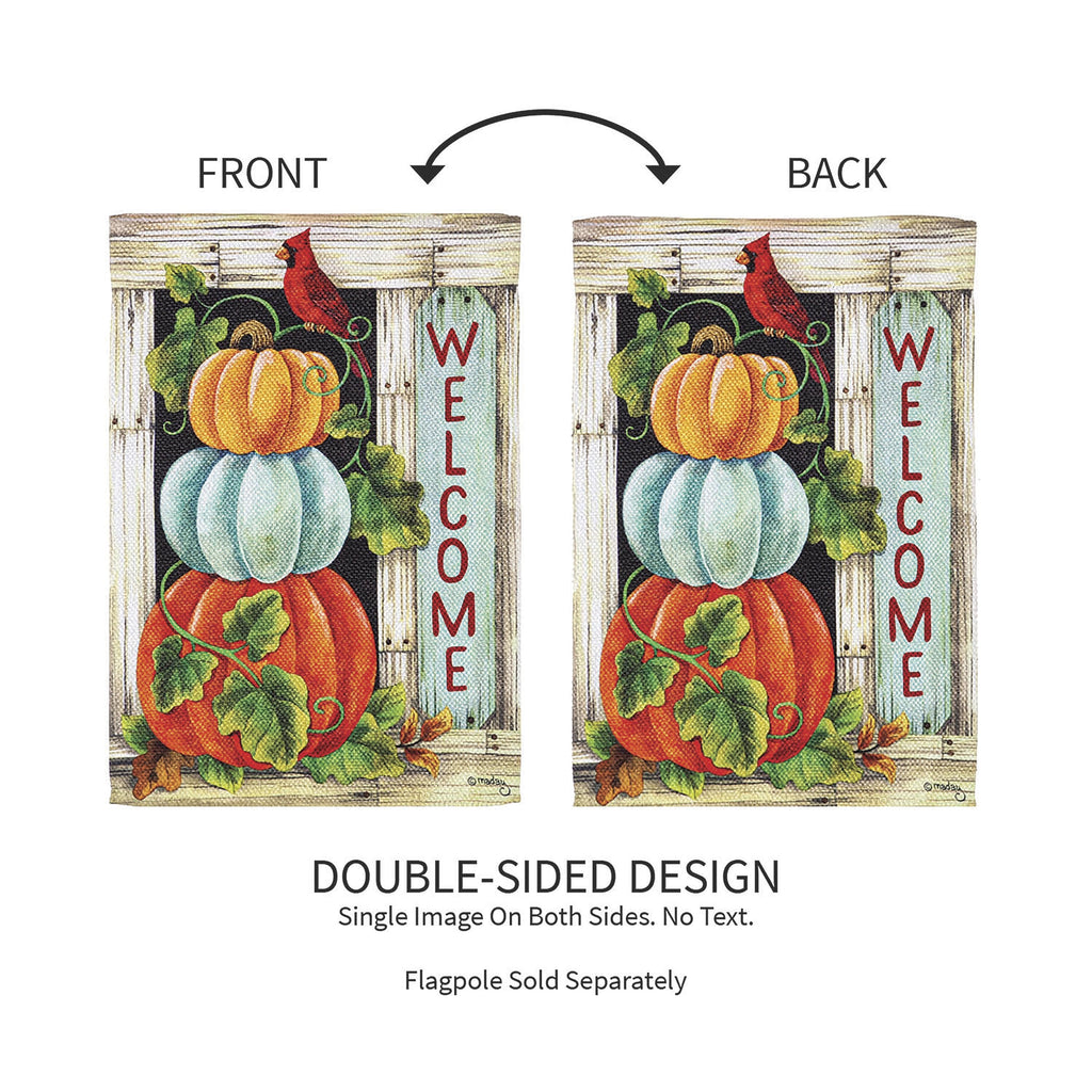 Pumpkin Stack Garden Textured Suede Flag