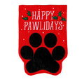 Happy Pawlidays Burlap Garden Flag