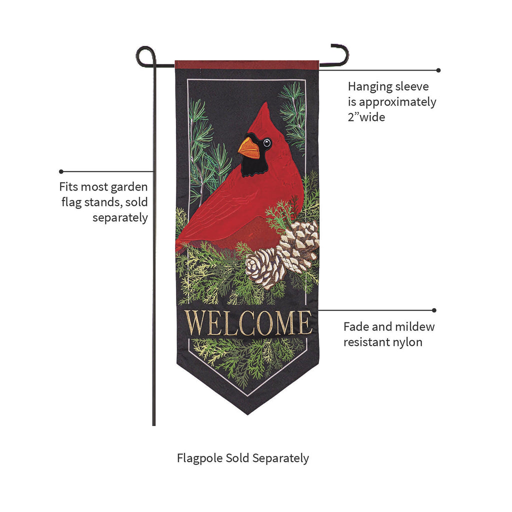 Cardinal and Evergreen Garden Flag