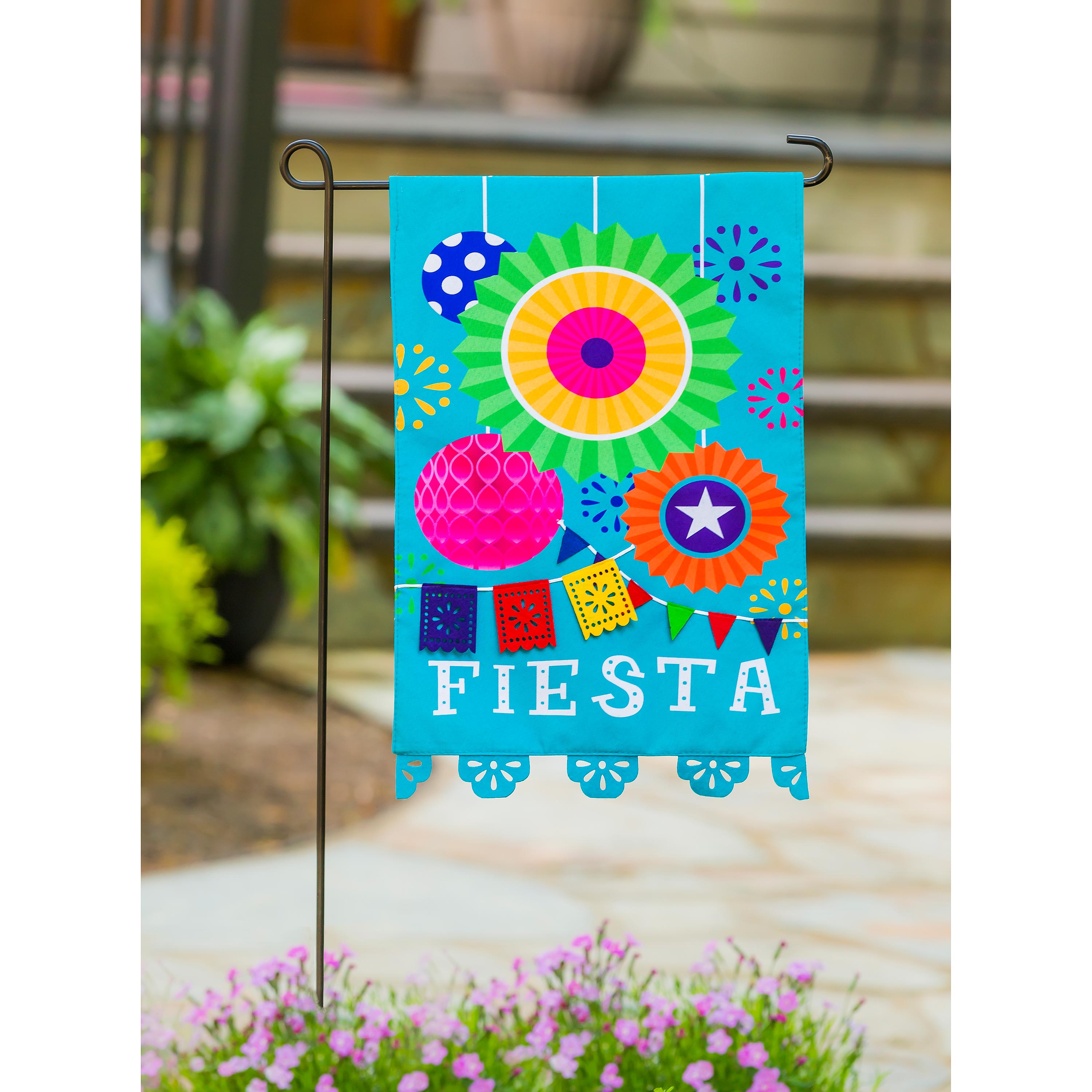 Fiesta Garden Applique Flag