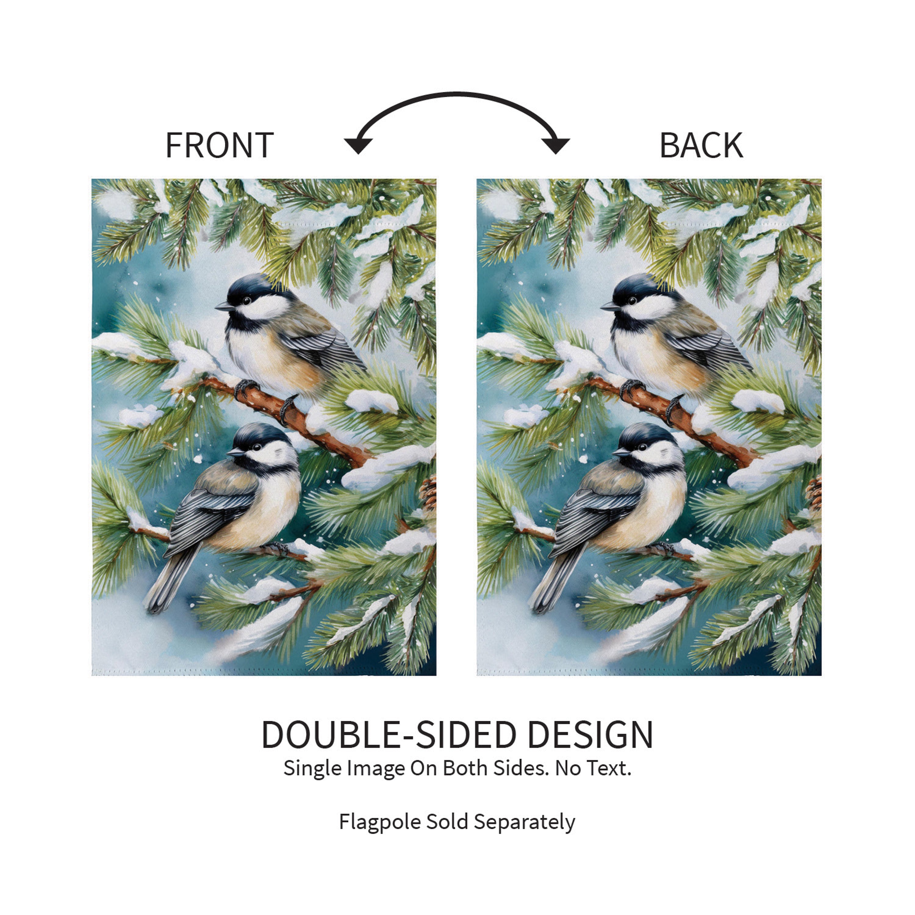 Winter Chickadee Friends Suede Garden Flag