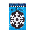 Patterned Snowflake Applique House Flag