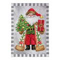 Festive Santa Burlap House Flag