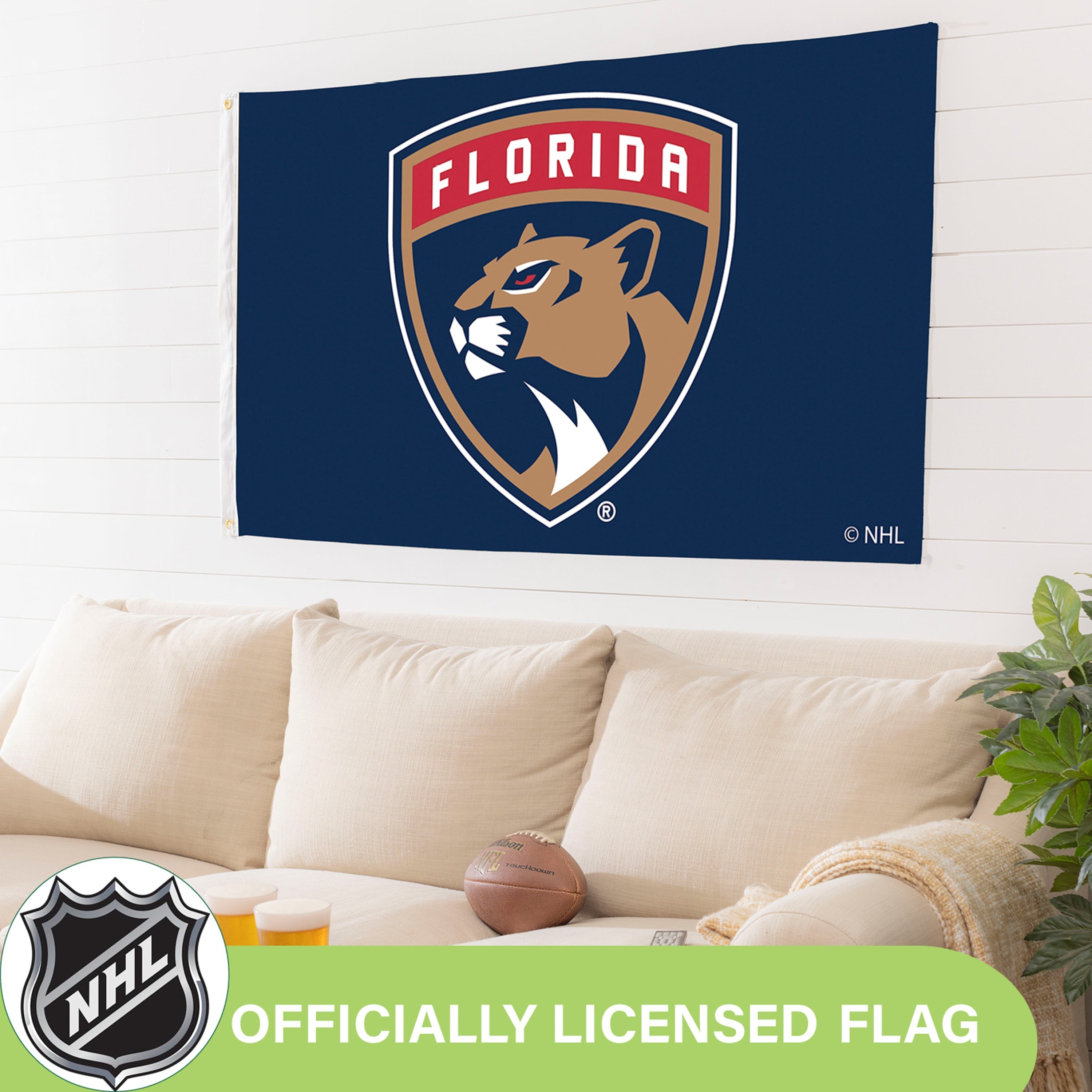 Florida Panthers Single Sided Flag w/ 2 Grommets, 3'x5'