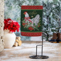 Floral Christmas Chicken Suede Garden Flag