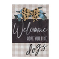 Dogs and Checks Burlap House Flag