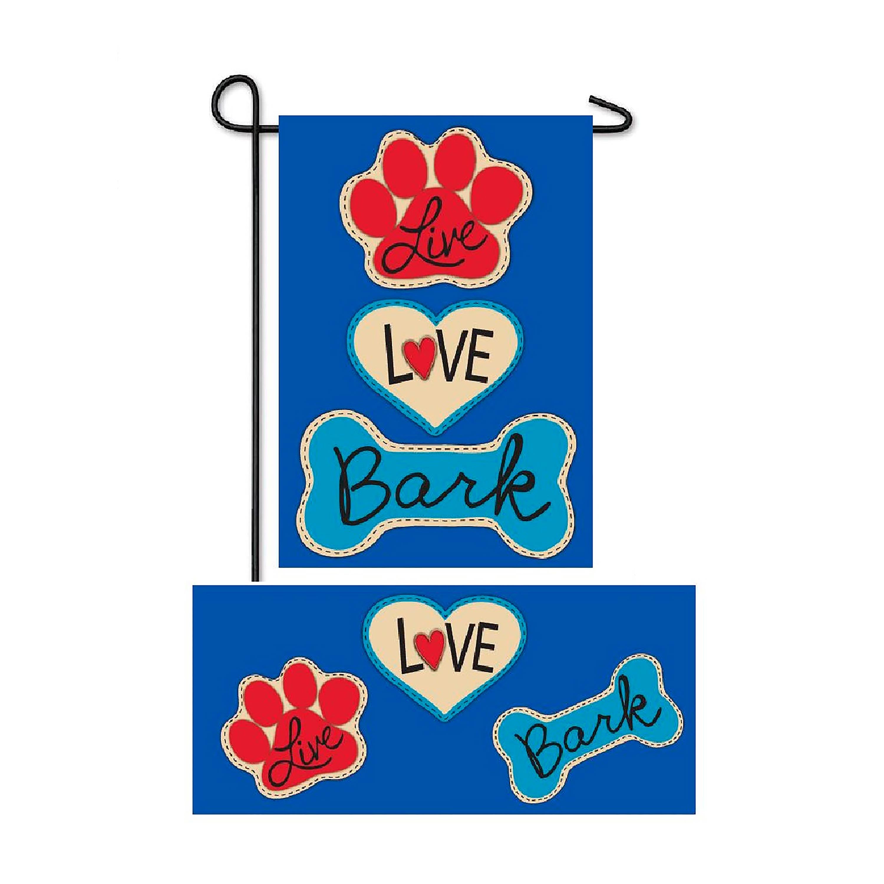 Live Love Bark Garden Burlap Flag and Sassafras Mat Set (14B8898ECM+438898)