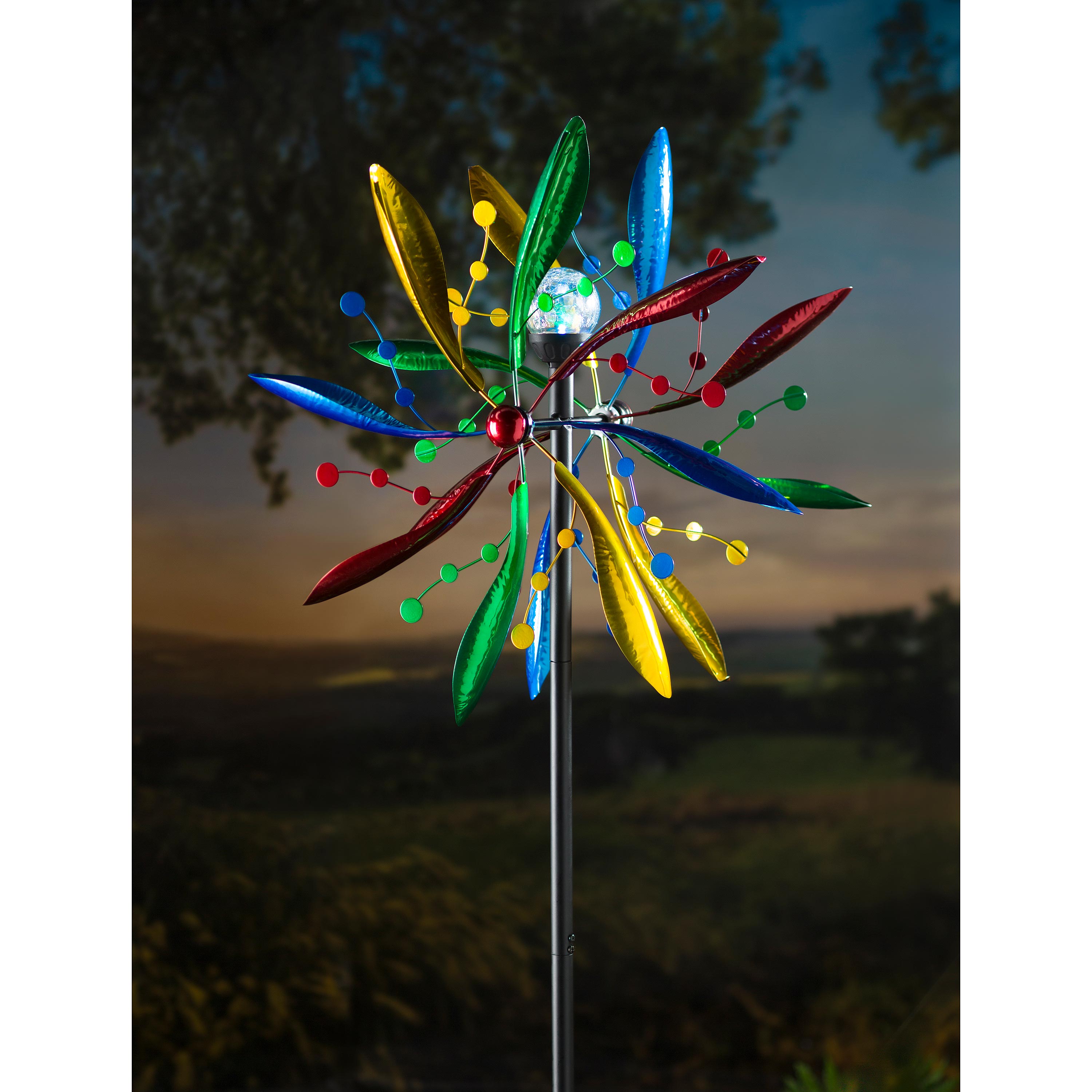 75" Solar Wind Spinner, Multi-Color Leaves