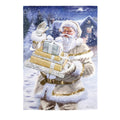 Santa and Presents Suede House Flag
