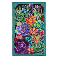 Summer Succulents Burlap House Flag