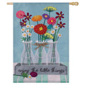 Floral Milk Bottle Trio Suede House Flag