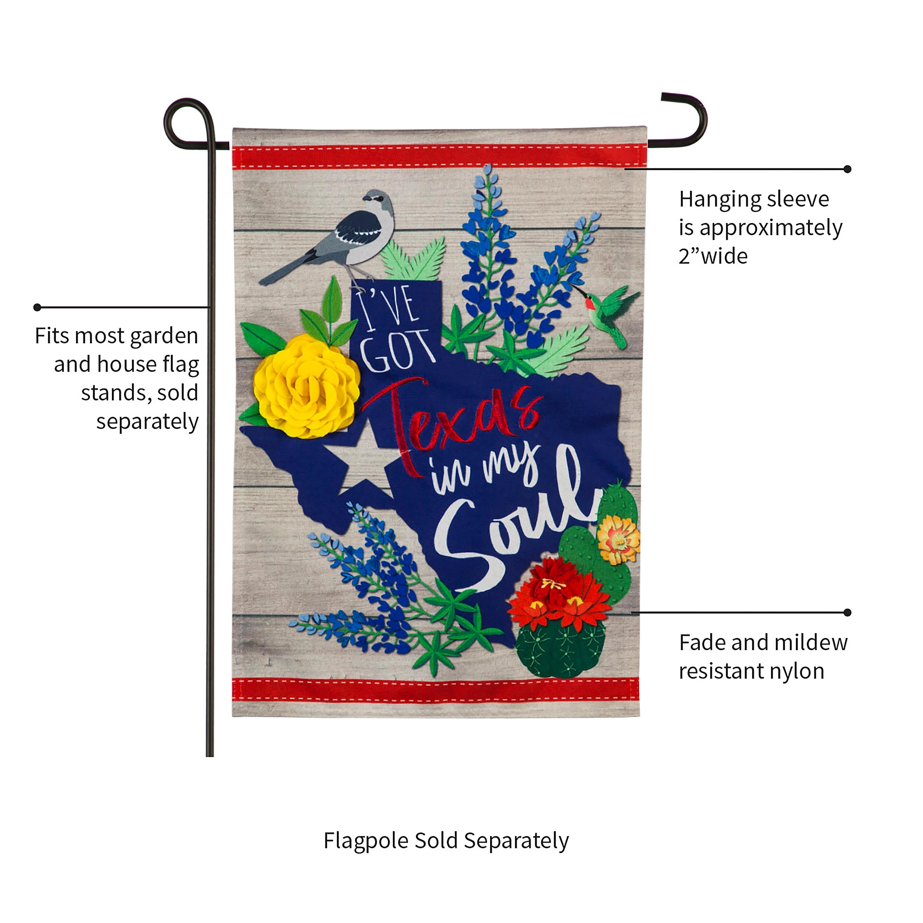 Texas In My Soul Garden Linen Flag