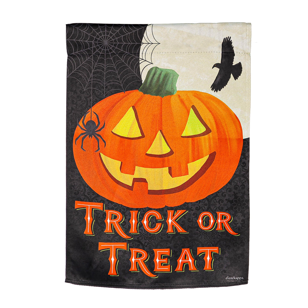 Trick or Treat  Jack O'Lantern Pumpkin Garden Suede Flag