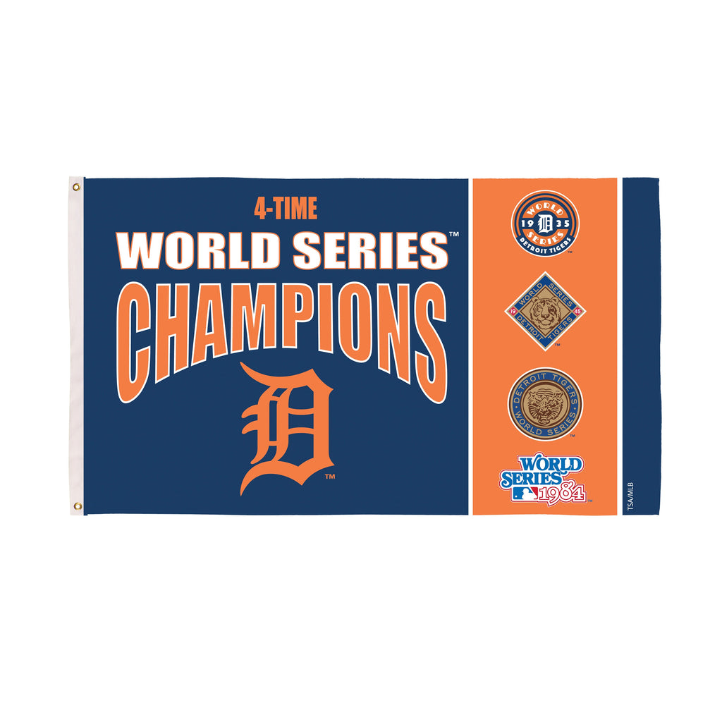 Detroit Tigers Single Sided Flag w/ 2 Grommets, 3'x5' Multi Win Flag