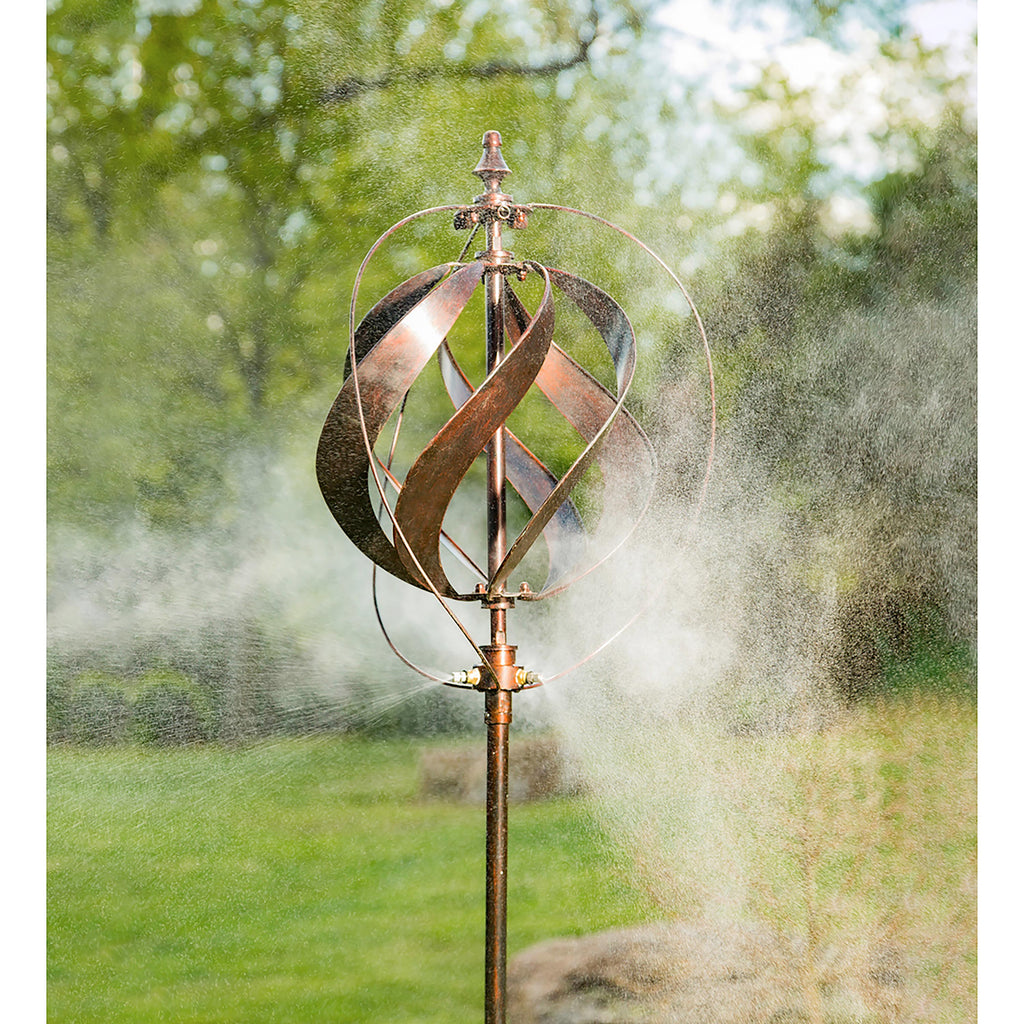 85.5"H Misting Wind Spinner, Copper Sphere