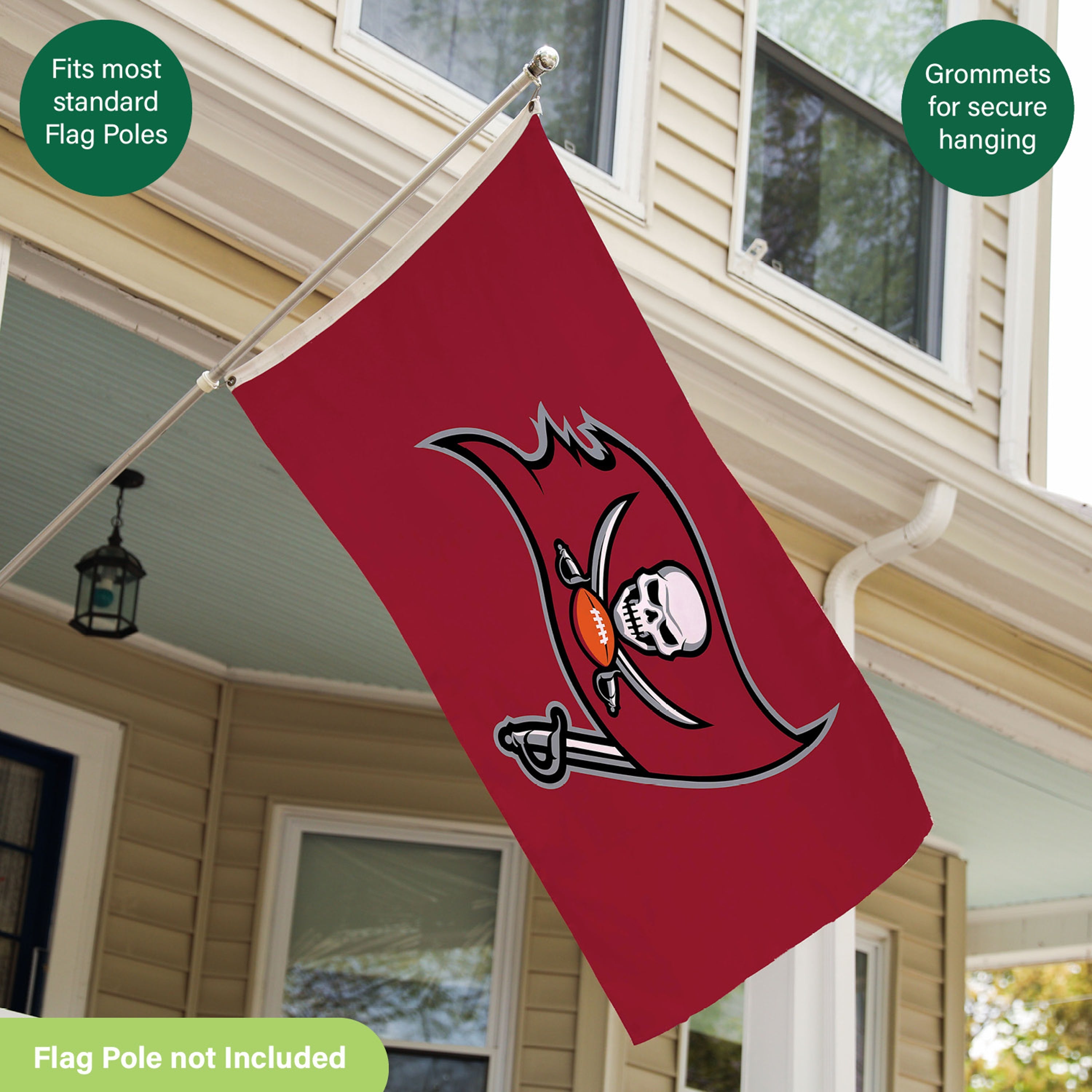 Tampa Bay Buccaneers Single Sided Flag w/ 2 Grommets, 3'x5'
