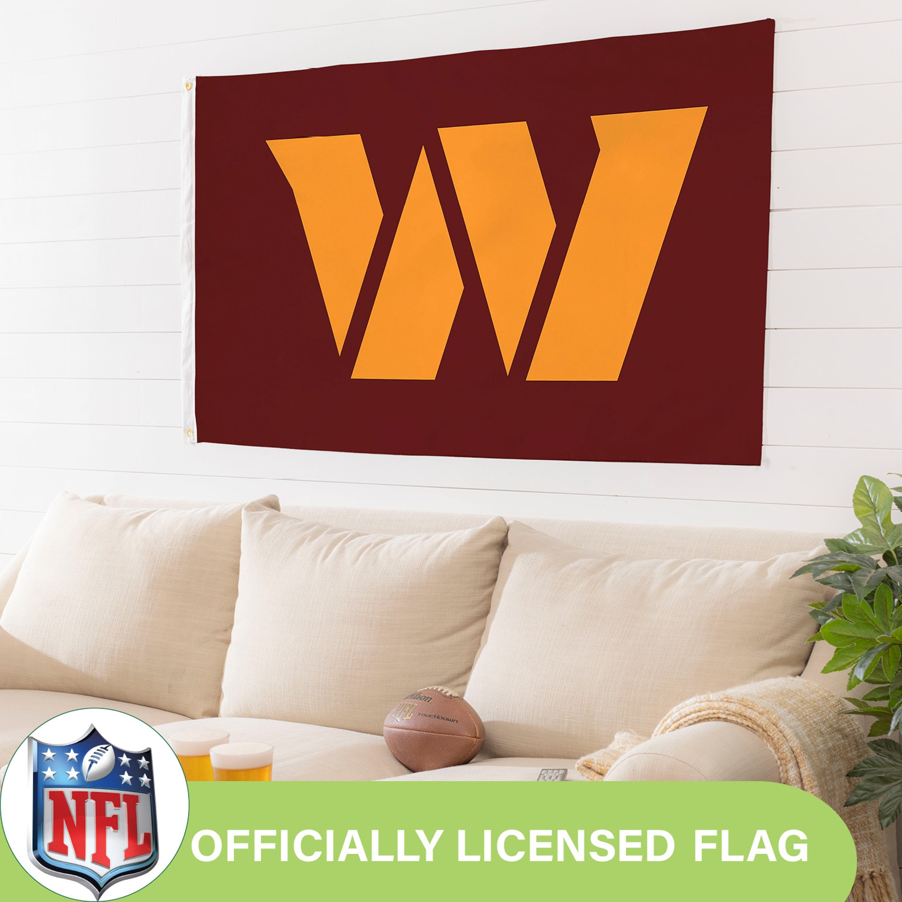 Washington Commanders Single Sided Flag w/ 2 Grommets, 3'x5'