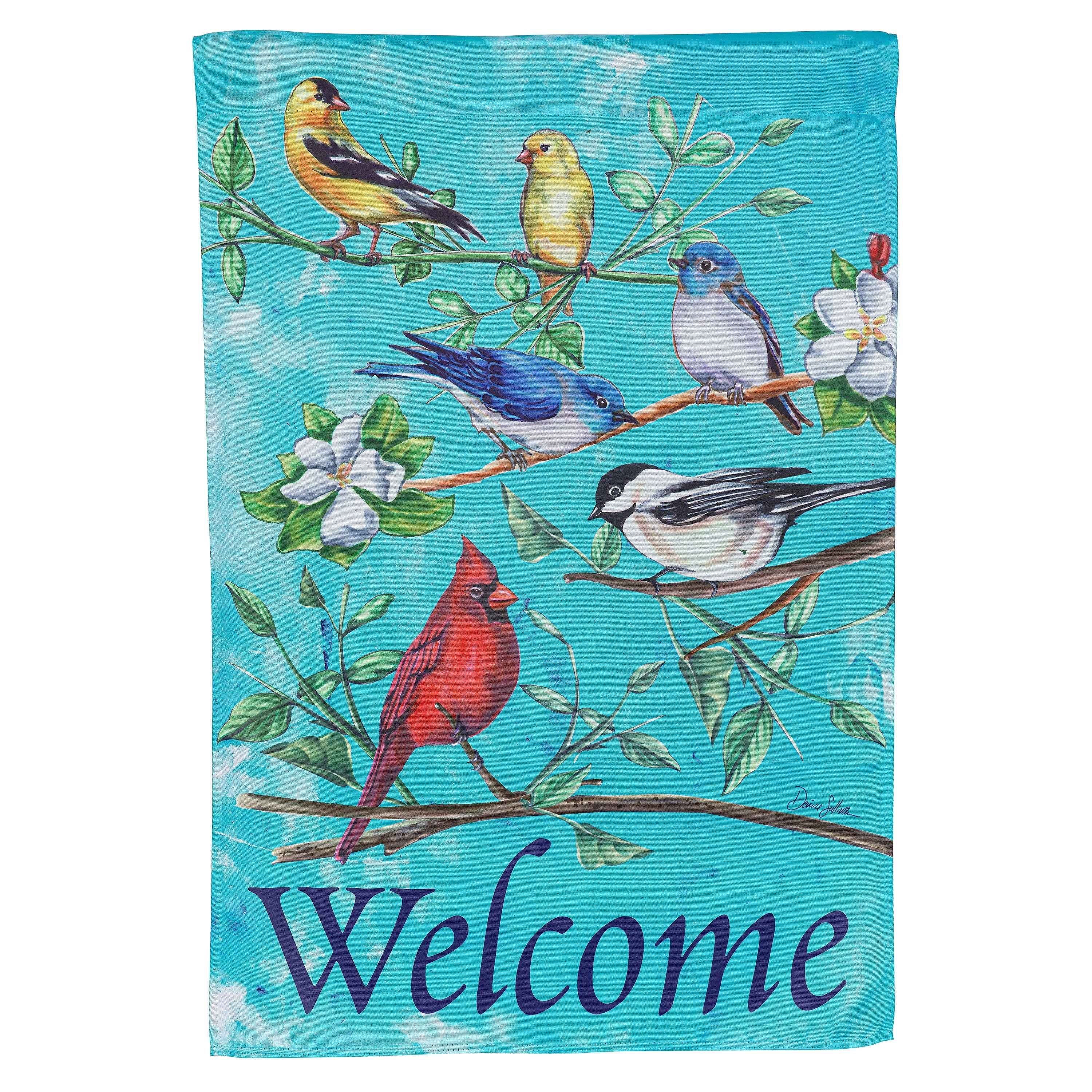 Multi Birds Suede House Flag