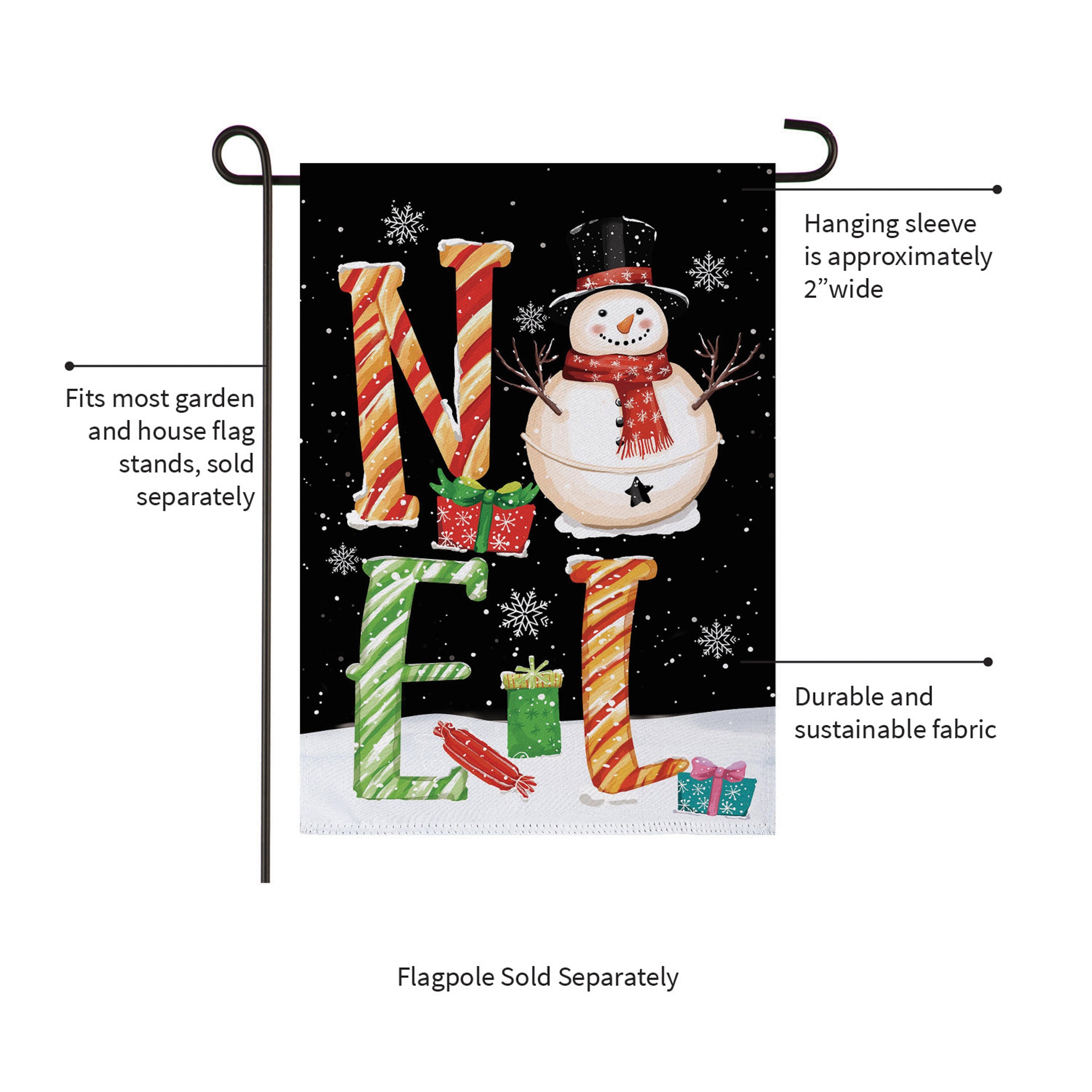 Noel Snowman Suede Garden Flag