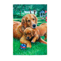 Mom and Pup Suede Garden Flag