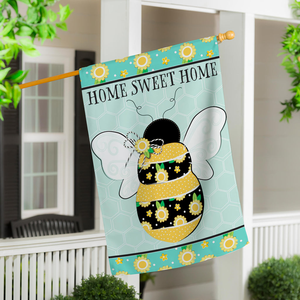 Home Sweet Home Bee Applique House Flag