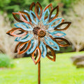 75"H Wind Spinner, Copper and Verdigris Leaves