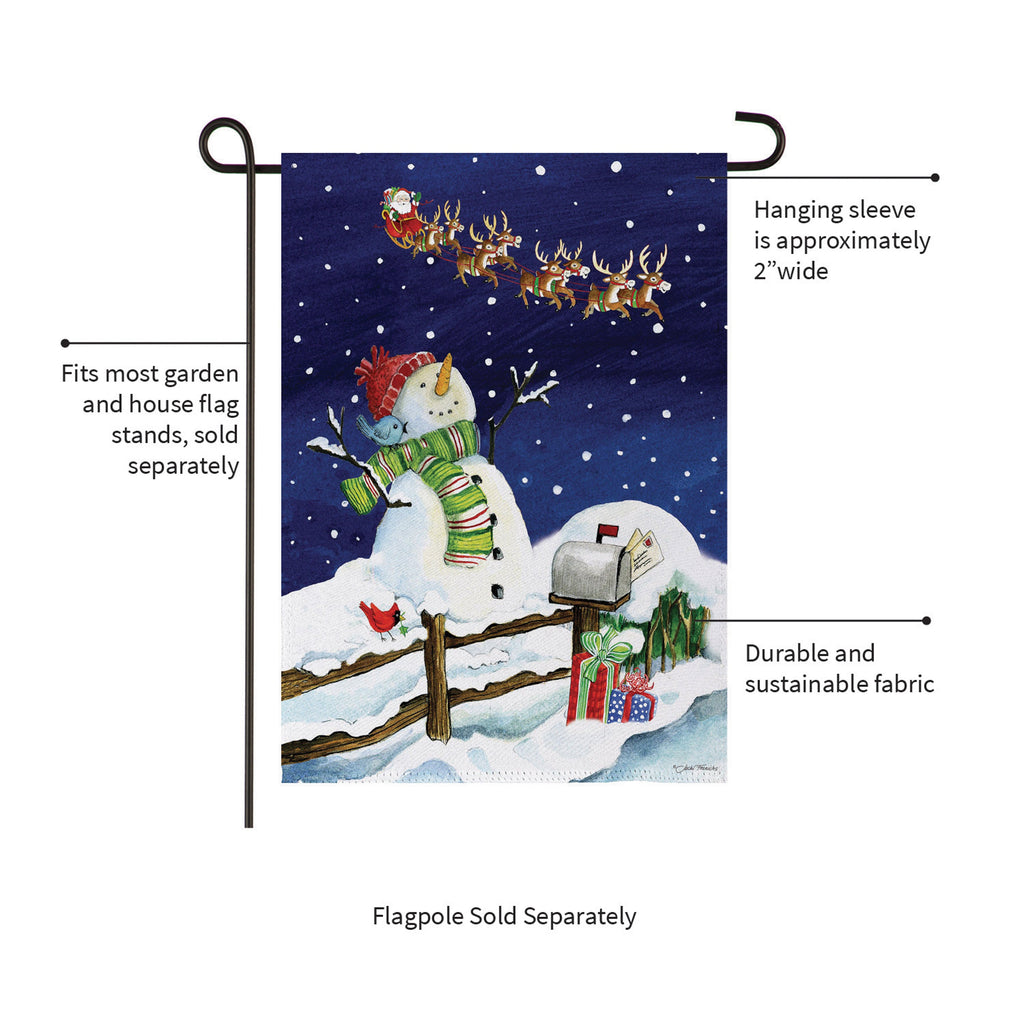 Santa & Snowman Suede Garden Flag