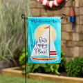 Welcome To Our Happy Place Suede Garden Flag