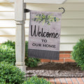 Wood Grain Welcome Garden Burlap Flag