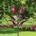 Metal Wind Spinner Spiral Spinning Flowers, 88"H