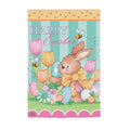 Bee & Brown Bunny Burlap Garden Flag
