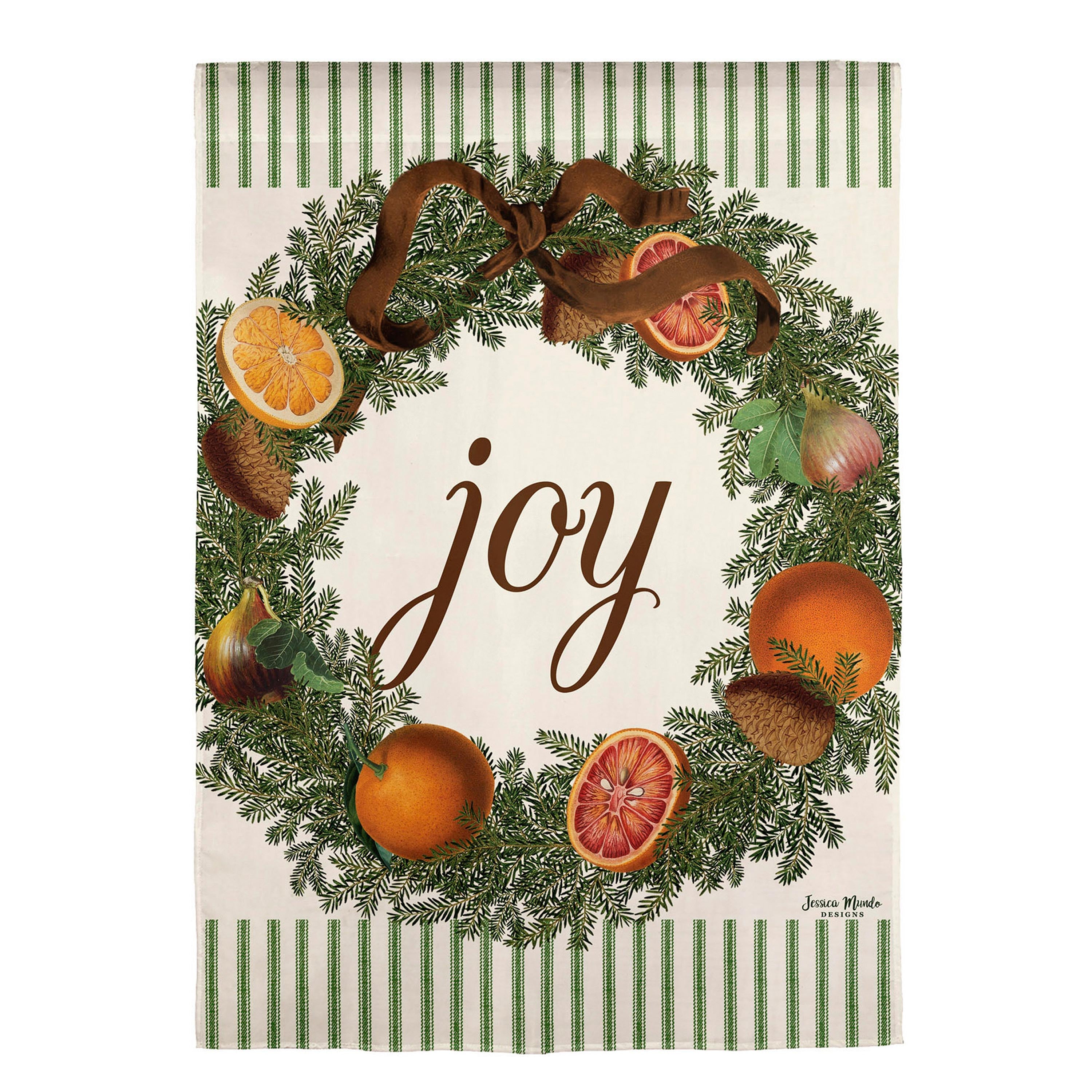 Joy Wreath Moire House Flag