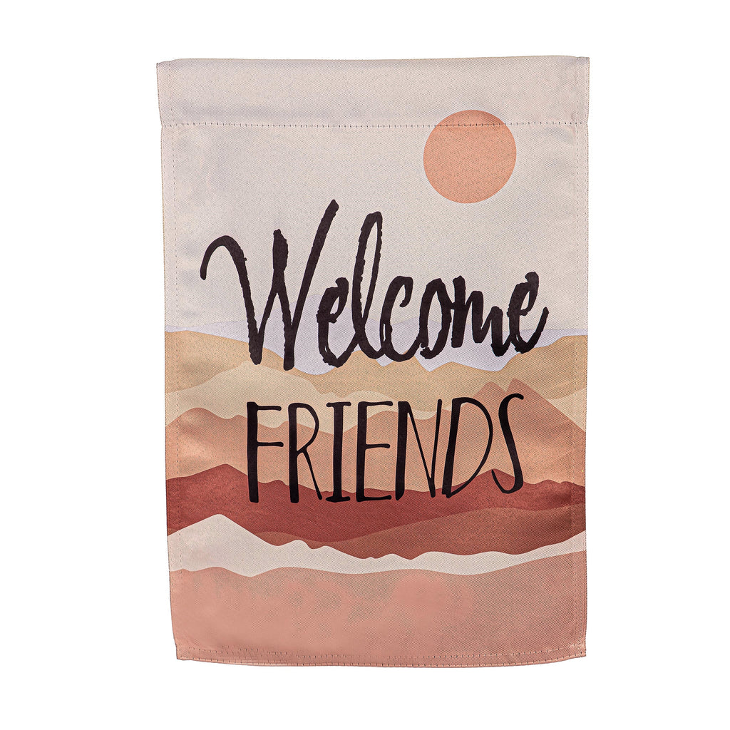 Friends Welcome Suede Garden Flag