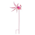 36"H Solar Flamingo Staked Wind Spinner