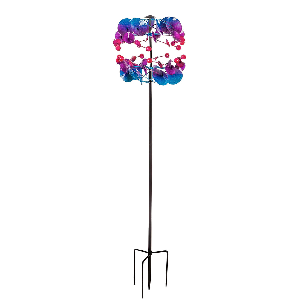 74.75"H Wind Spinner, Blue Purple Pink Ombre